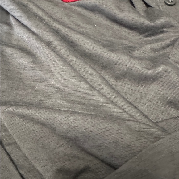 Nike Men's very Dark Gray/Black Polo with Red Cincinnati Reds and Nike logos. - Picture 10 of 10